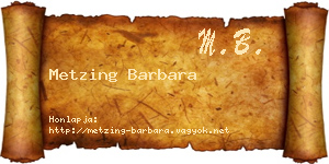 Metzing Barbara névjegykártya